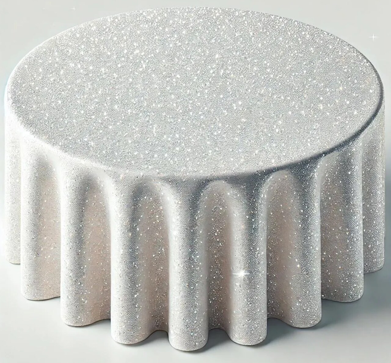 FabricLA Premium Glitter Felt Round Table Runner - Custom Sizes Available (24", 28", 30", 48", 60") - Elegant Holiday Table Decor